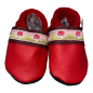 Preview: Lauflernschuhe mit Webband Pilze auf rot