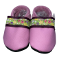 Preview: Lauflernschuhe flieder mit Webband Blumen auf dunkellila