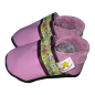 Preview: Lauflernschuhe flieder mit Webband Blumen auf dunkellila