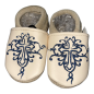 Preview: Krabbelschuhe Taufe in beige