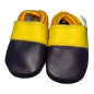 Preview: Lederschuhe schwarz und gelb mit Softbund