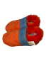 Preview: Krabbelschuhe in orange mit Lammfell
