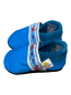 Preview: Lauflernschuhe in blau mit Webband Fische auf weiß