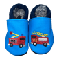 Preview: Krabbelschuhe Feuerwehr auf blau