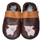 Preview: Krabbelschuhe Schwein auf braun