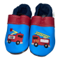 Preview: Lederpuschen Feuerwehr auf blau mit Stoppy