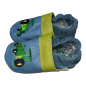 Preview: Lederpuschen Trecker auf taubenblau