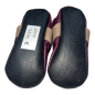 Preview: Krabbelschuhe Tiger auf bordeaux mit Latexsohle
