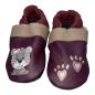 Preview: Krabbelschuhe Tiger auf bordeaux mit Latexsohle