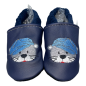 Preview: Lederpuschen Otter auf blau