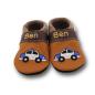 Preview: Krabbelschuhe Polizeiauto braun