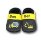 Preview: Krabbelschuhe Baustelle gelb-blau