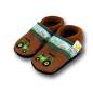 Preview: Krabbelschuhe grüne Trecker mit Webband