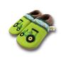Preview: Krabbelschuhe grüne Trecker mit Webband