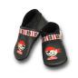 Preview: Lederpuschen Pirat schwarz mit Webband