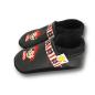 Preview: Lederpuschen Pirat schwarz mit Webband