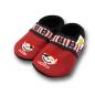 Preview: Lederpuschen Pirat rot mit Webband