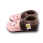 Preview: Lederpuschen Krone rosa