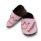 Preview: Lederpuschen Krone rosa