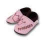 Preview: Lederpuschen Krone rosa