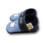 Preview: Lederpuschen Krone blau