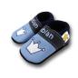 Preview: Lederpuschen Krone blau