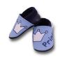 Preview: Lederpuschen Krone blau