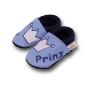 Preview: Lederpuschen Krone blau