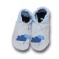 Preview: Vegane Krabbelpuschen grau mit blauen Wolken