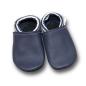 Preview: Krabbelschuhe blau mit Softbund gestreift