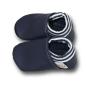 Preview: Krabbelschuhe blau mit Softbund gestreift