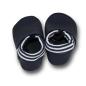 Preview: Krabbelschuhe blau mit Softbund gestreift