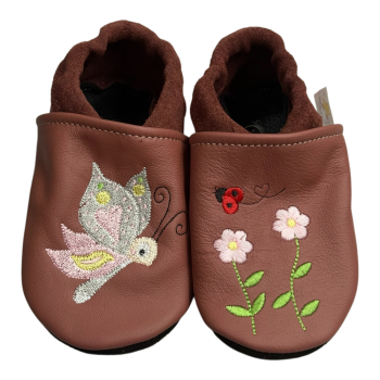 Lederpuschen Schmetterling & Blume