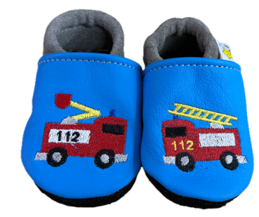 Lederpuschen Feuerwehr Himmelblau