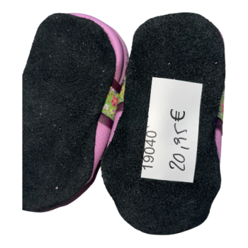 Lauflernschuhe flieder mit Webband Blumen auf dunkellila