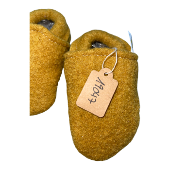 Wollwalkpuschen in senf