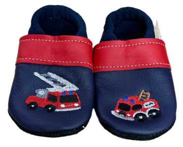 Lauflernschuhe Feuerwehr auf blau