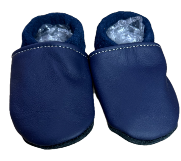 Krabbelschuhe Uni dunkelblau