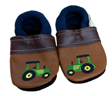 Krabbelschuhe Trecker auf braun