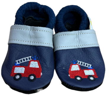 Lauflernschuhe Feuerwehr auf blau