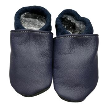 Lederpuschen Dunkelblau