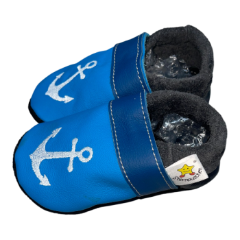 Krabbelschuhe Anker auf blau