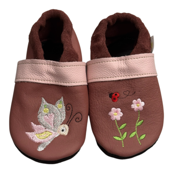 Lederpuschen Schmetterling & Blume