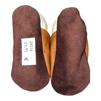 Krabbelschuhe in braun/beige