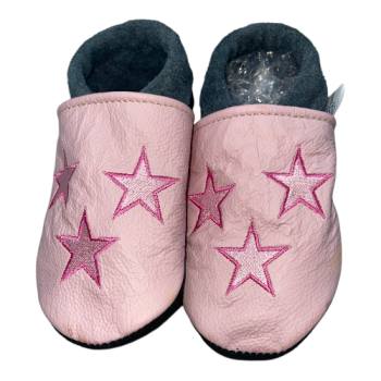 Lederpuschen Sterne auf rosa