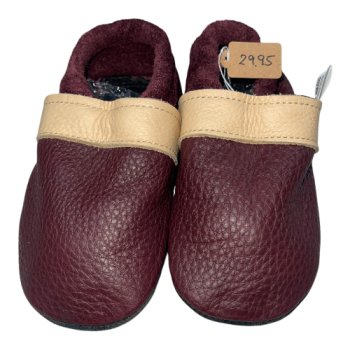 Krabbelschuhe in bordeaux mit Gummisohle Safety