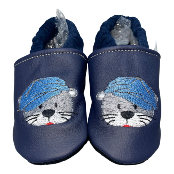 Lederpuschen Otter auf blau