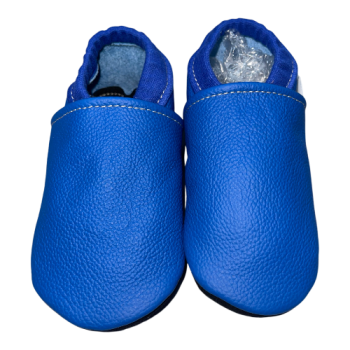 Lederpuschen in blau