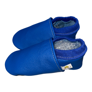 Lederpuschen in blau