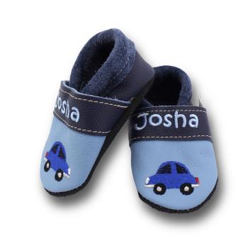 Lauflernschuhe kleines blaues Auto